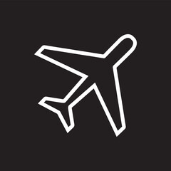 Airplane icon vector. Airplane logo design. Airplane vector icon illustration isolated on black background