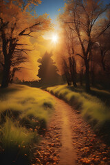 It's a beautiful, ideal landscape image. Generating AI