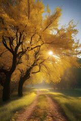 It's a beautiful, ideal landscape image. Generating AI