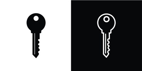 Set of key vector, black and white background on key