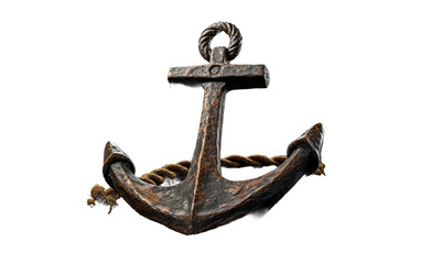 Ancient Rowboat Anchor Isolated On Transparent Background PNG.
