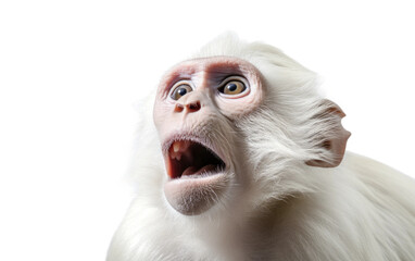 Laughing Sneezing Monkey Isolated On Transparent Background PNG.