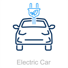 Obraz premium Electric Car and electric icon concept