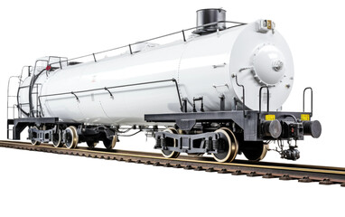 Fototapeta na wymiar Strong and White Color Train Fuel Tank Isolated On Transparent Background PNG.
