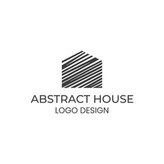 abstract house line style logo template