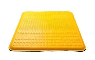 Beautiful Yellow Color Taxi Floor Mat Isolated On Transparent Background PNG.
