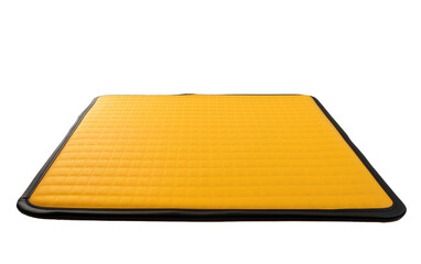 Stunning Yellow Color Taxi Floor Mat Isolated On Transparent Background PNG.