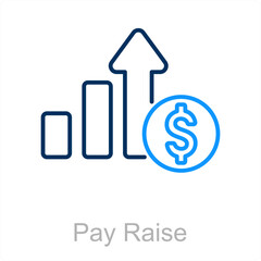 Pay Raise and payment icon concept