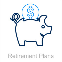 Retirement Plans and funds icon concept