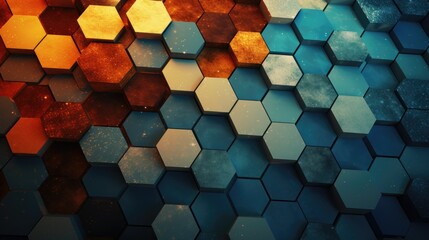 Hexagonal Digital Art. Generative AI