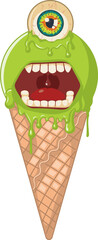Green ice cream screams