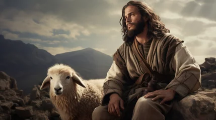 Fotobehang Jesus The Good Shepherd © Left