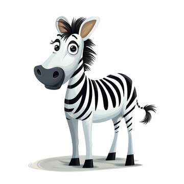 zebra character simple lines funny art on white background