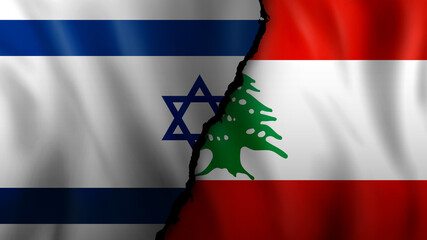Lebano and Israel. Conflict and war islam concept.