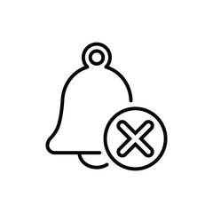 Alarm off icon vector illustration. Bell mute on isolated background. Notification sign concept.