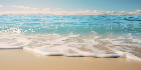 Fototapeta na wymiar tranquil beach sands kissed by the sun, Generative AI