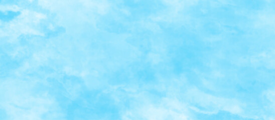 Obraz premium Natural clouds cape is surrounding on blue sky, Sky clouds with brush painted blue watercolor texture, small and large clouds alternating and moving slowly on cloudy winter morning sky.