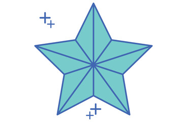 five pointed star,vector blue star