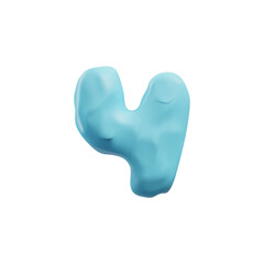 Blue plasticine number four 3D style, vector illustration