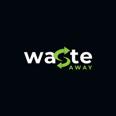 waste wordmark creative text logo for recycling and dustbin trash industry