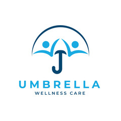 Umbrella wellness logo design creative sign mark simple design
