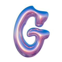 Alphabet Glossy liquid Metallic