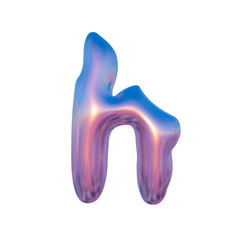 Alphabet Glossy liquid Metallic