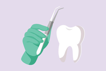 Dental care. Dental concept. Colored flat vector illustration isolated.