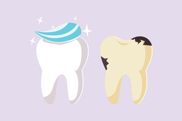 Dental care. Dental concept. Colored flat vector illustration isolated.