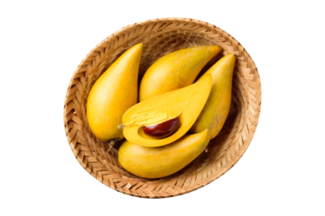 Canistel fruit or Eggfruit in basket, Tropical fruit