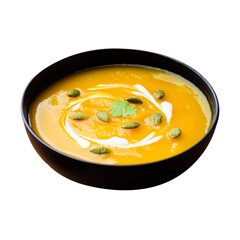 Butternut squash pumpkin soup in bowl