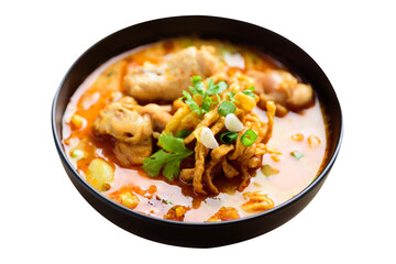 Northern Thai food (Khao Soi), Spicy curry noodles soup with chicken