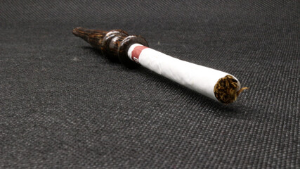 Indonesian wooden pipe for smoking