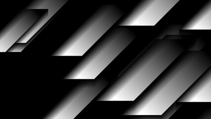 Black and white geometric tech abstract background