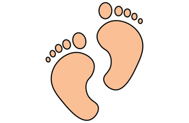 footprint,human footprints. Baby children footprint, Shoes for children and adults, adults and children's steps. Flat style,walking