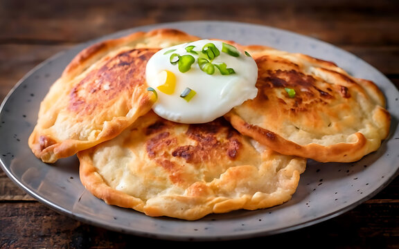 Capture the essence of Frybread in a mouthwatering food photography shot Generative AI