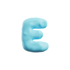 Letter E of English alphabet plasticine realistic vector illustration isolated.