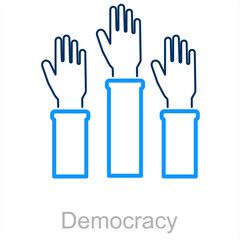 Democracy and power icon concept
