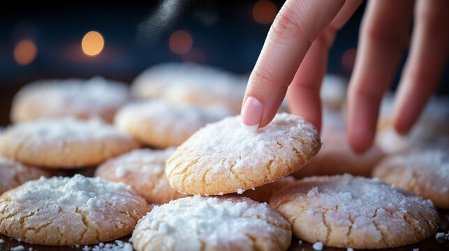 cookies on a baking tray HD 8K wallpaper Stock Photographic Image 