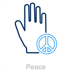 Peace and silence icon concept