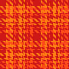 Red Orange Tartan Plaid Pattern Seamless. Checkered fabric texture for flannel shirt, skirt, blanket
