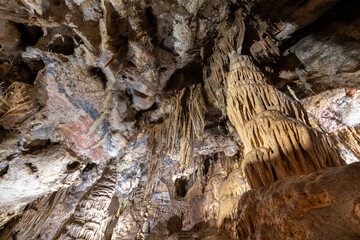 Stalactites of Crystal Grottoes (Grutas de Cristal), Teruel in Spain