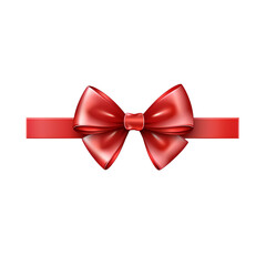 Red ribbon bow on transparent background, white background, isolated, icon material, vector illustration