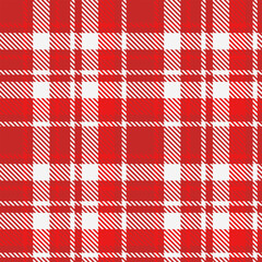 Red White Tartan Plaid Pattern Seamless. Check fabric texture for flannel shirt, skirt, blanket

