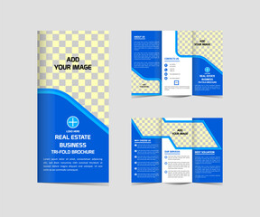 Vector Tri fold  real estate brochure design template editable