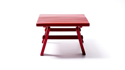 Red table isolated on a white background