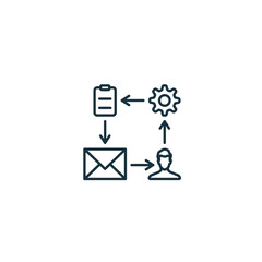 Workflow outline icon. Monochrome simple sign from productivity collection. Workflow icon for logo, templates, web design and infographics.