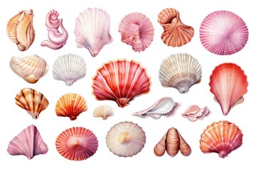 watercolor sea shells and sea life cliparts (1)