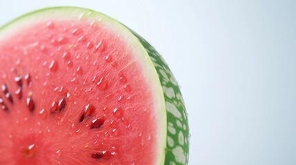 close-up portrait of a watermelon against white background, AI generated, background image