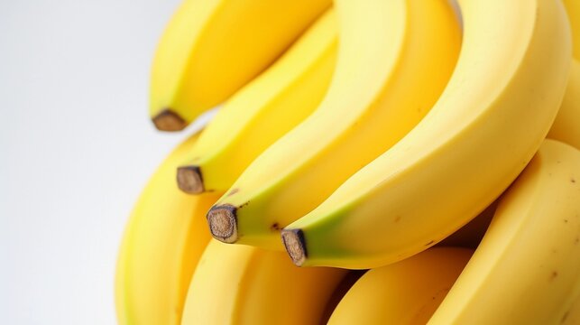 close-up portrait of bananas against white background, AI generated, background image